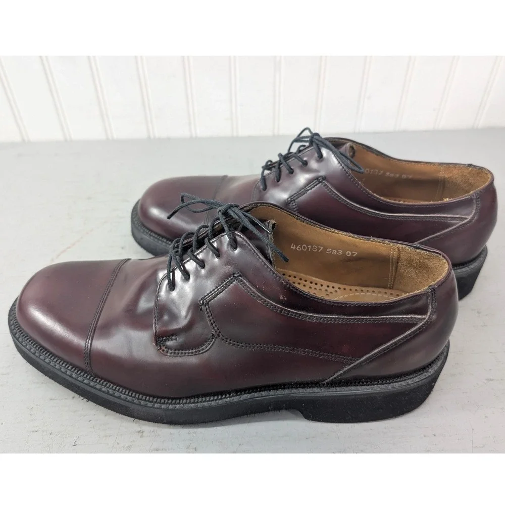 Florsheim Comfortech Oxford Shoes Mens Size 9M Burgundy Leather Cap Toe 30626